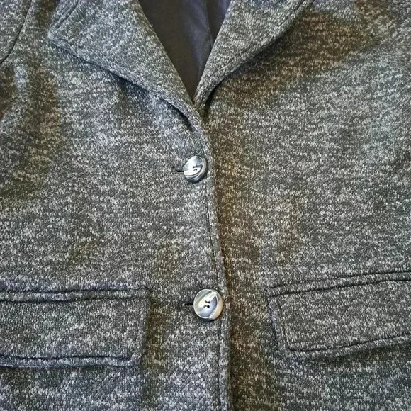 Steve Madden 3/4 Length Knit  Coat Grey Black Heathered Jacket Large Pea Coat - Picture 4 of 12